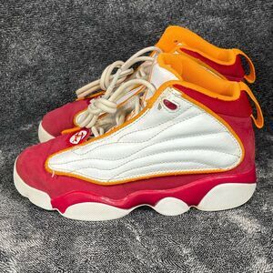 23 Jordan Pro Strong 'Cardinal Red' White Sneakers, Size 1Y
